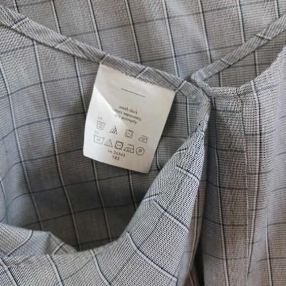 Calvin Klein Men's Dress Shirt Sz 2X White with Blue Plaid Long Sleeve Slim Fit - Picture 5 of 8